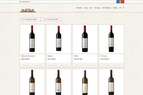 Izrada online shopa za vinariju, internet prodavnica