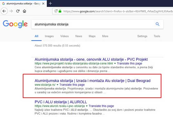 SEO Aluminum carpentry